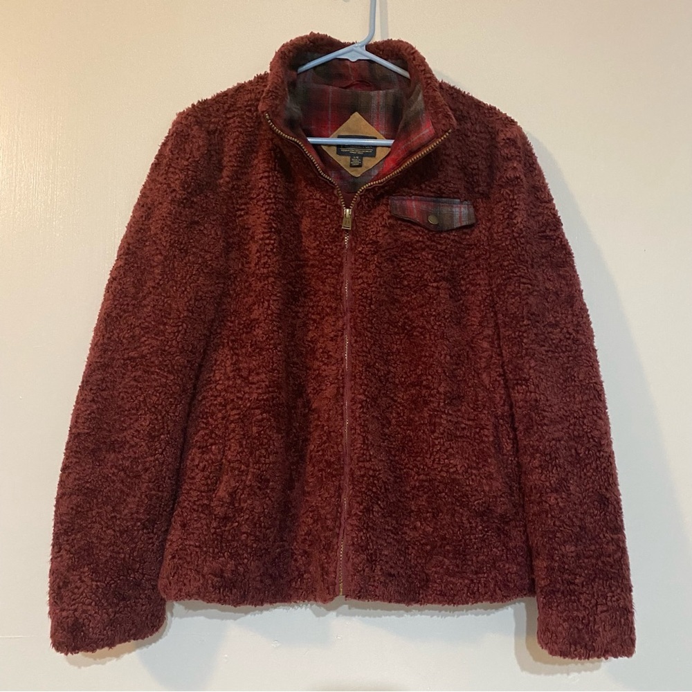 Pendleton Maroon‎ Sherpa Fleece Jacket Size Large